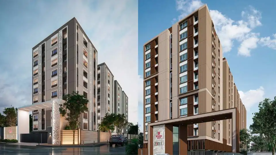 Krishna Group luxury apartment projects in Chennai including Zirve residential towers with modern facade design