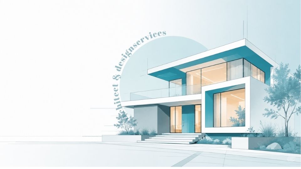 Modern architecture and design services illustration for Tamil Nadu real estate listings